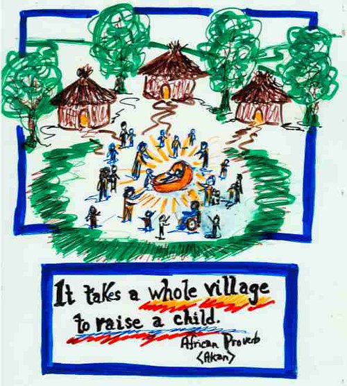 It Taks a Village to Raise a Child - Graphic image